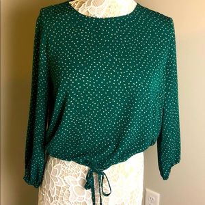 VIXBE green polka dot top
